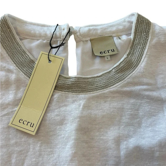 NWT Ecru Embellished Tank Top - Picture 4 of 5